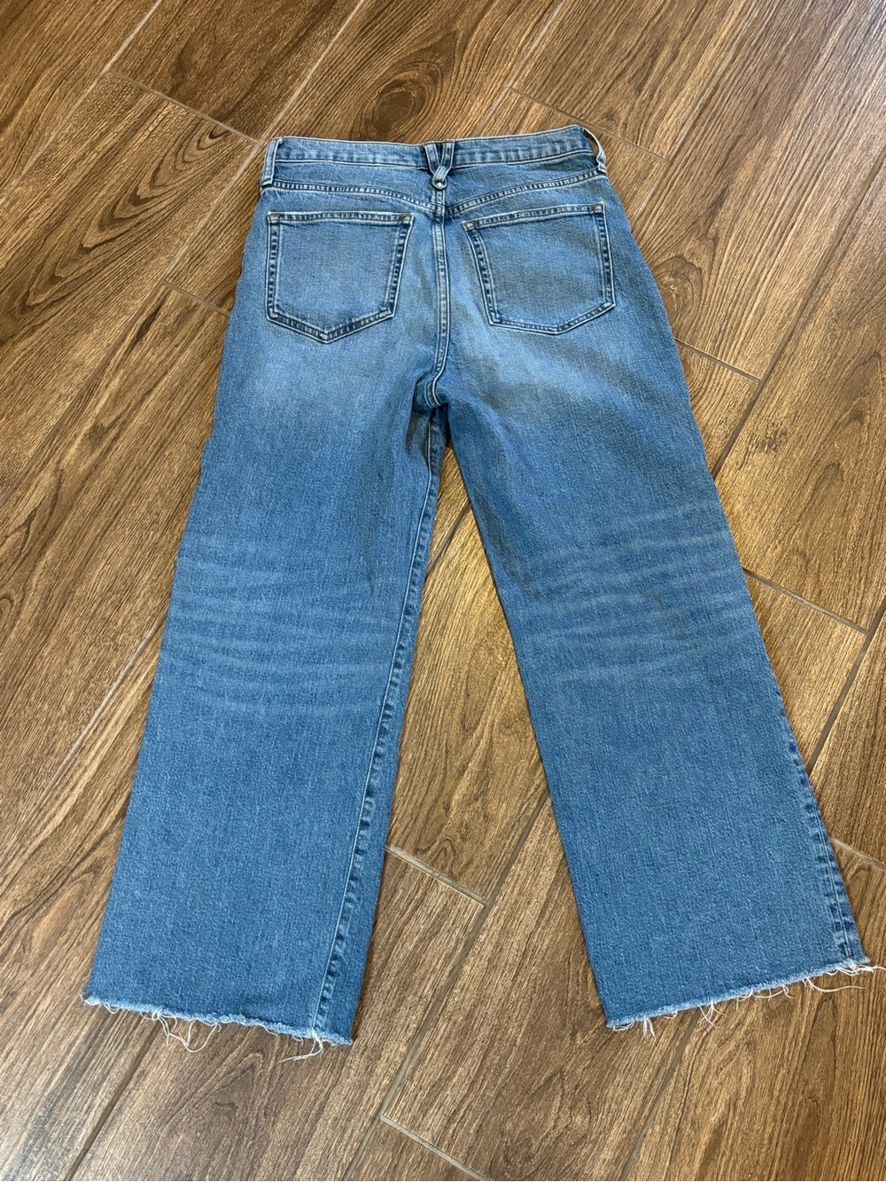 J.Crew Slim Wide Leg Jeans 28 High Rise Cropped Raw Hem Denim - Picture 3 of 10